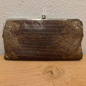 HOBO Snakeskin Patterned Brown Wallet